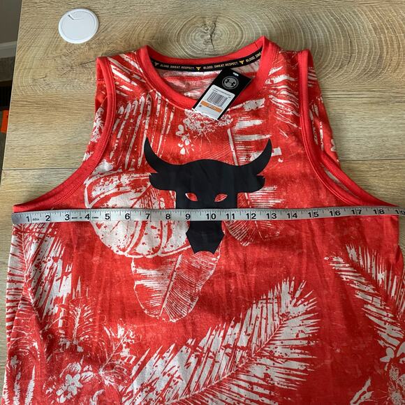 Under Armour Project Rock Aloha Camo Tank Versa Red S - Picture 11 of 12
